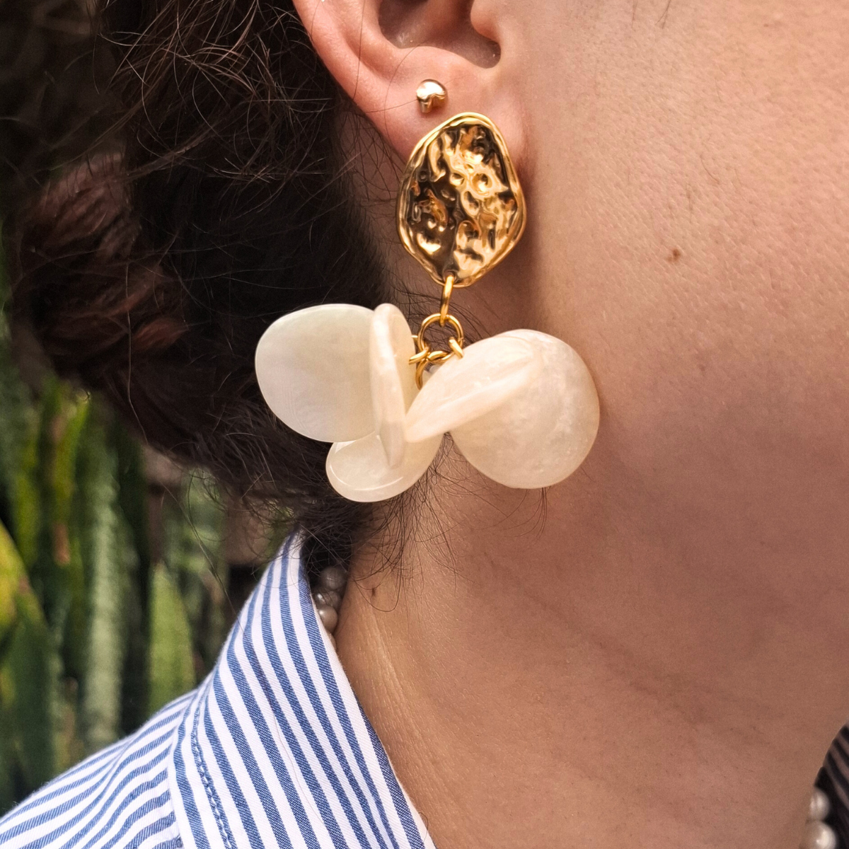 Aretes Pétalos Perla